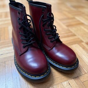 Dr. Martens Burgundy Leather Boots